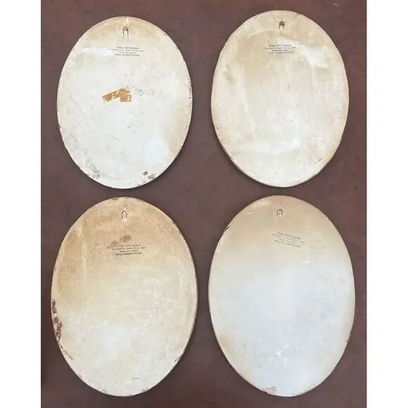 Vintage 3D Birds of‎ America Chalk Ware Wall Plaques Set (4) Cardinal Robin
